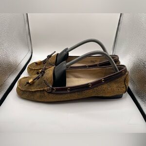 Michael Kors women’s leather wedge Brown Loafers size 10